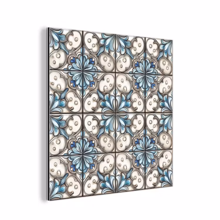 Barok - Tegel - Kleurrijk aluminium wit klein 46 -3d
