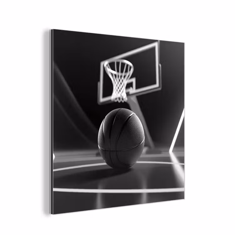 Basketbal - Basketbalveld - Lichtlijnen aluminium wit klein -3d