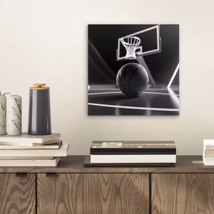 Basketbal - Basketbalveld - Lichtlijnen aluminium wit klein -sfeer1