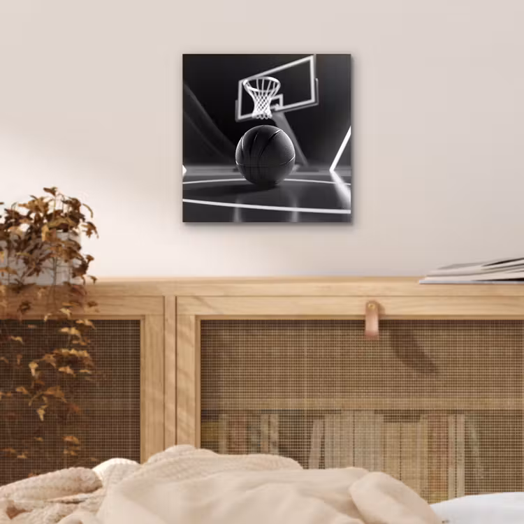 Basketbal - Basketbalveld - Lichtlijnen aluminium wit klein -sfeer3