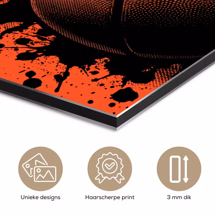 Basketbal - Verf - Sport - Oranje aluminium wit klein -closeup_NL