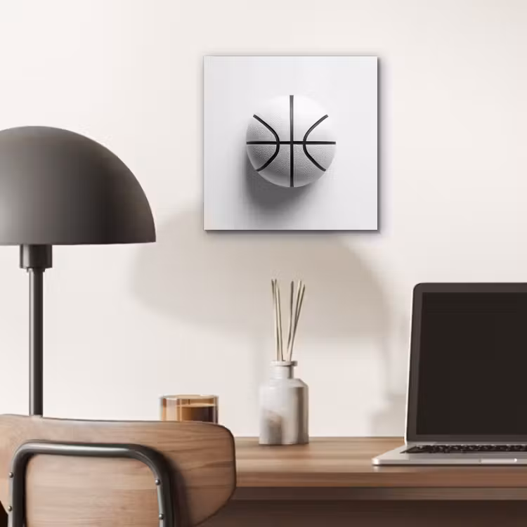Basketbal - Wit - Schaduw - Lijnen aluminium wit klein -sfeer5