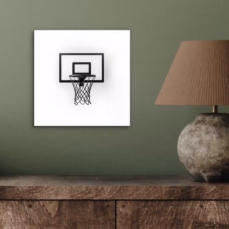 Basketbalbord - Minimalistisch - Zwart aluminium wit klein -sfeer2