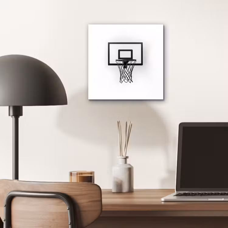 Basketbalbord - Minimalistisch - Zwart aluminium wit klein -sfeer5