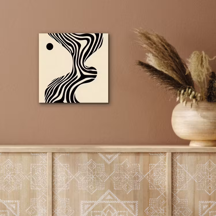Beige - Lijnen - Golvend - Abstract aluminium wit klein -sfeer4
