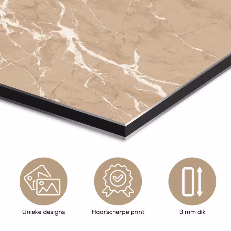 Beige - Marmer - Organisch - Wit aluminium wit klein 46 -closeup_NL