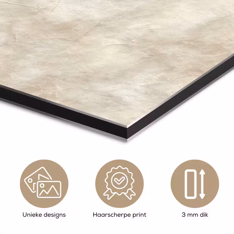 Beige - Reliëfstructuur - Natuursteen aluminium wit klein 46 -closeup_NL