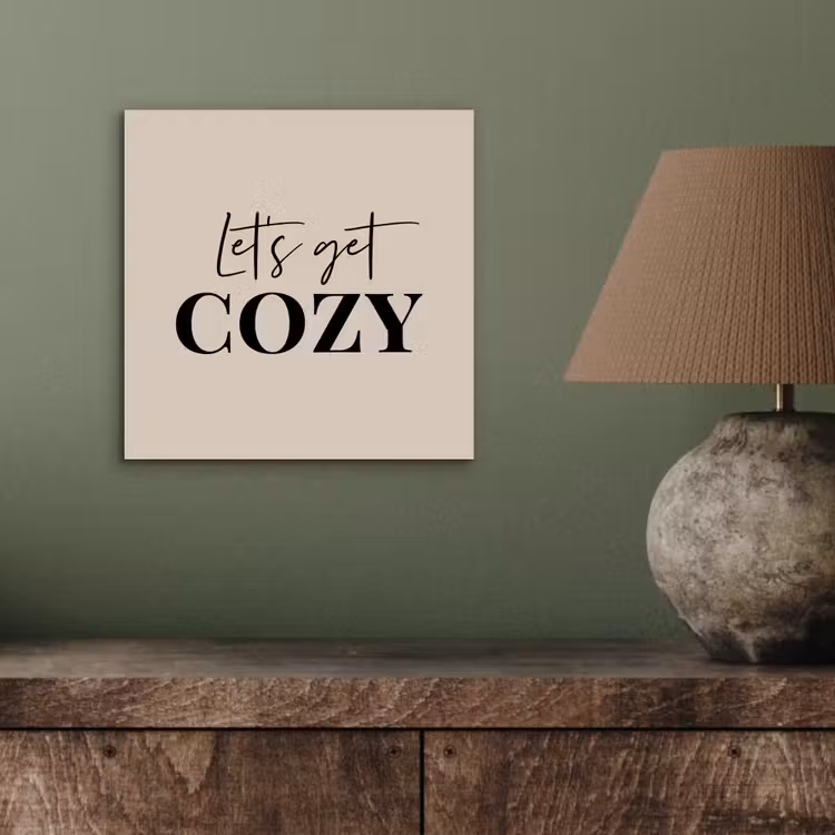 Beige - Winter - Quote - Cozy aluminium wit klein -sfeer2