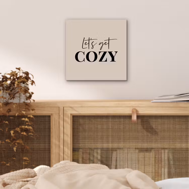 Beige - Winter - Quote - Cozy aluminium wit klein -sfeer3