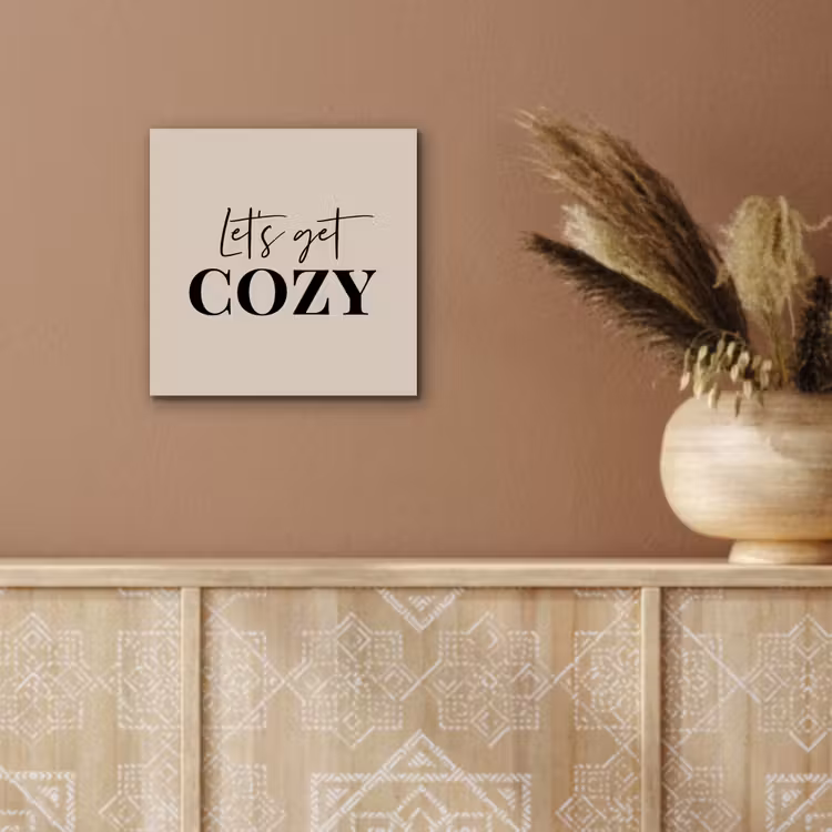 Beige - Winter - Quote - Cozy aluminium wit klein -sfeer4