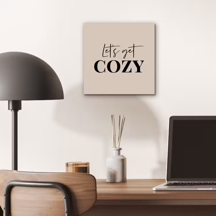 Beige - Winter - Quote - Cozy aluminium wit klein -sfeer5