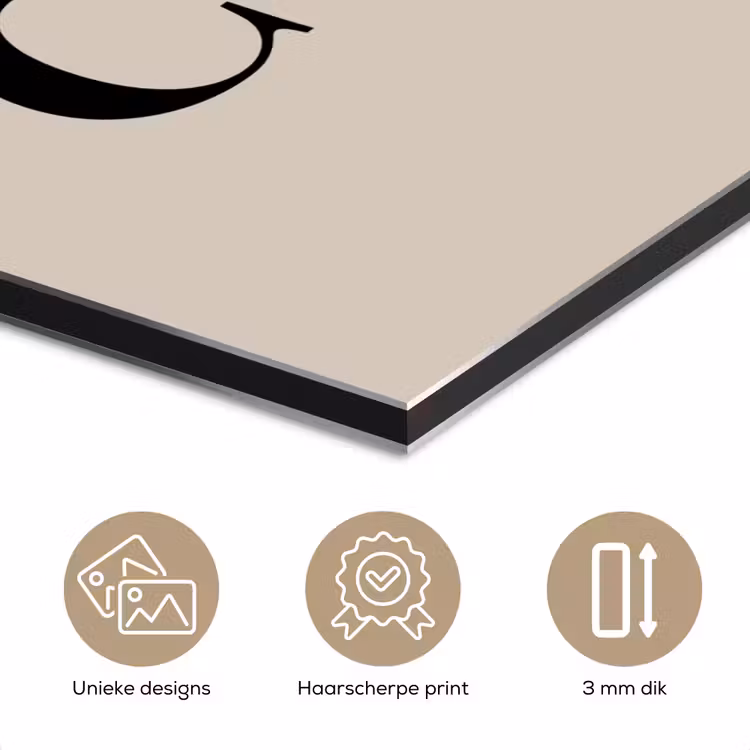Beige - Winter - Quote - Cozy aluminium wit klein -closeup_NL