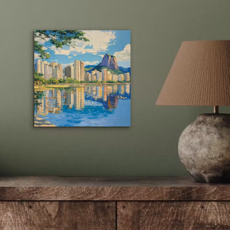Berg - Skyline - Strand - Water aluminium wit klein -sfeer2