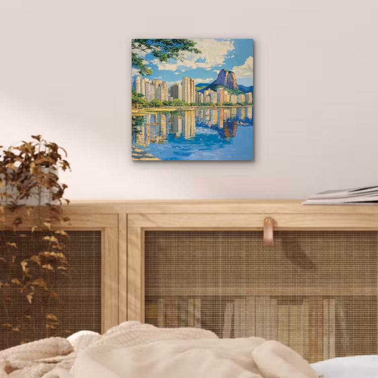 Berg - Skyline - Strand - Water aluminium wit klein -sfeer3