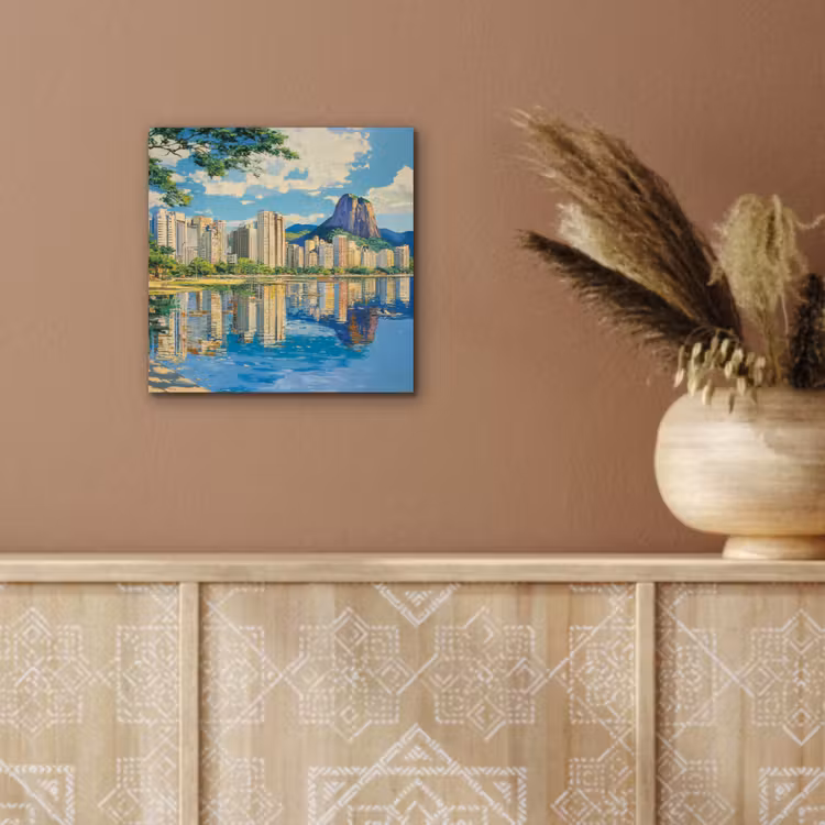 Berg - Skyline - Strand - Water aluminium wit klein -sfeer4