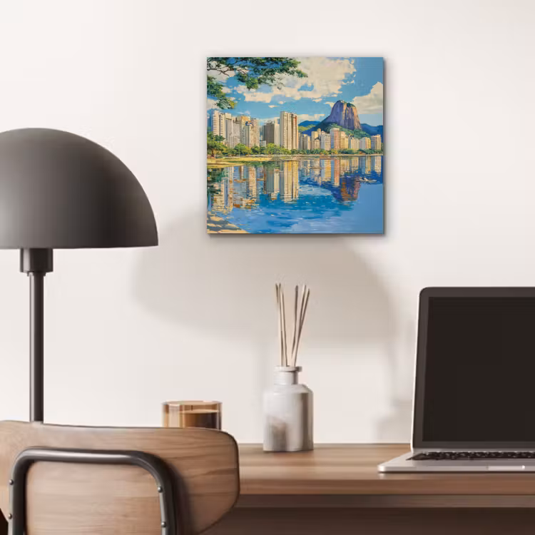 Berg - Skyline - Strand - Water aluminium wit klein -sfeer5