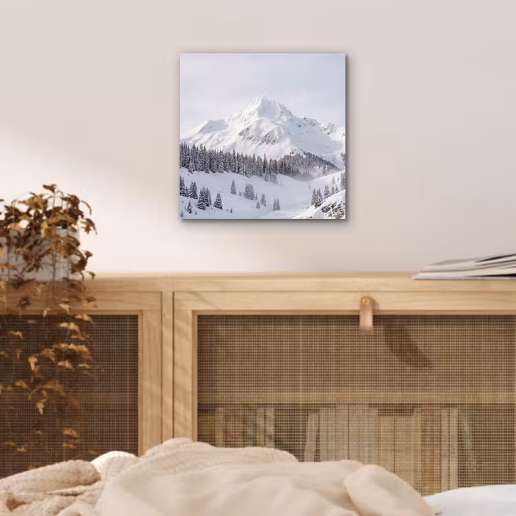 Berg - Sneeuw - Winter - Natuur - Wit aluminium wit klein -sfeer3