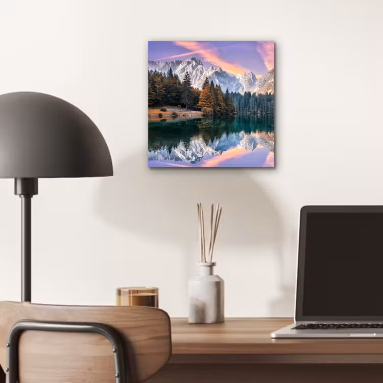 Bergen - Bos - Water - Lucht - Roze - Paars aluminium wit klein -sfeer5