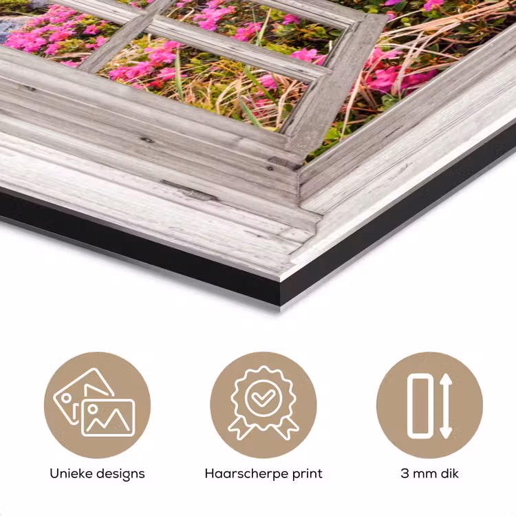 Bergen - Landschap - Doorkijk - Bloemen - Avond - Roze aluminium wit klein -closeup_NL