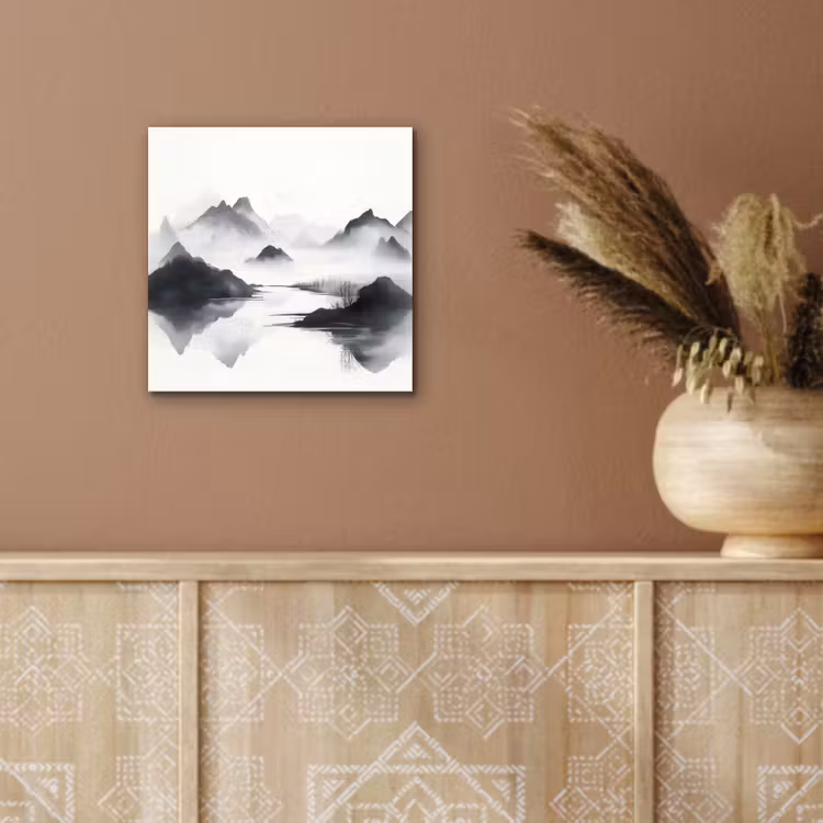 Bergen - Mistig - Water - Wit aluminium wit klein -sfeer4