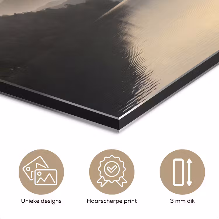 Bergen - Water - Mist - Natuur - Landschap aluminium wit klein -closeup_NL