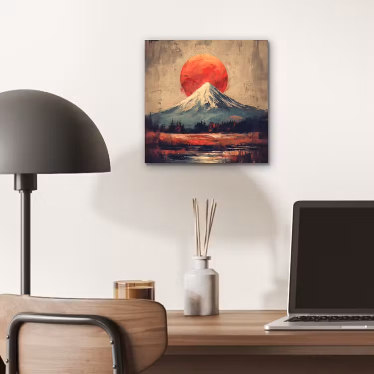 Bergtop - Sneeuw - Zon aluminium wit klein -sfeer5