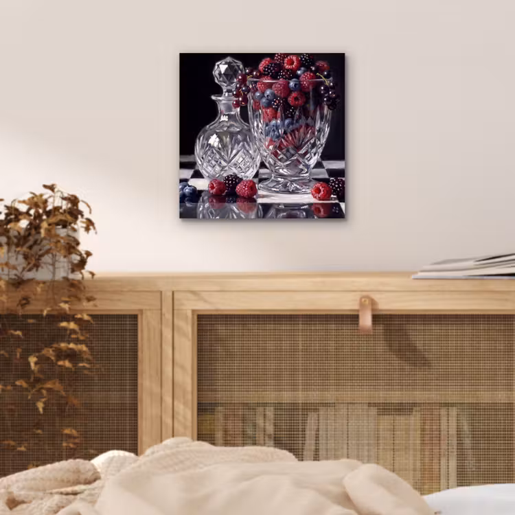 Aluminium schilderij - Bessen - Kristal - Stilleven - Bessen - Kristal - Stilleven aluminium wit klein