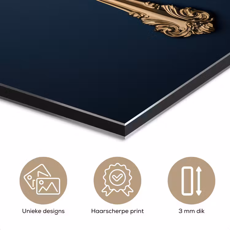 Bestek - Donkerblauw - Goud aluminium wit klein -closeup_NL