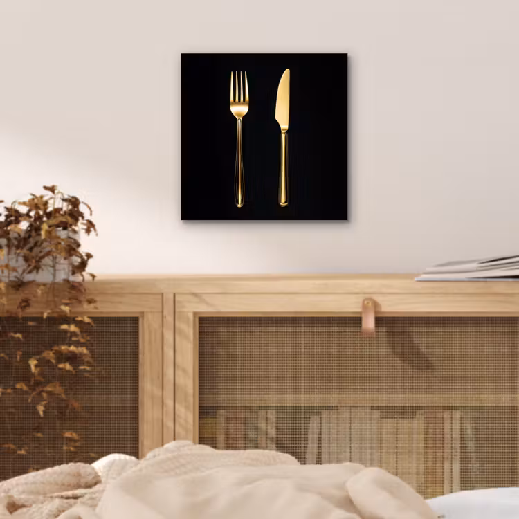 Bestek - Goud - Mes - Vork aluminium wit klein -sfeer3