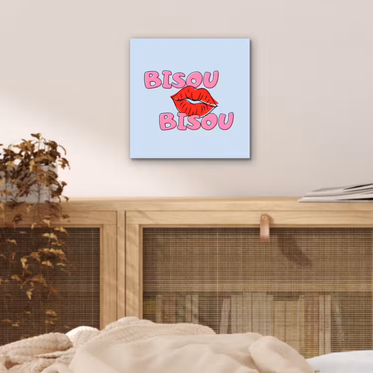 Bisou - Blauw - Roze - Lippen aluminium wit klein -sfeer3