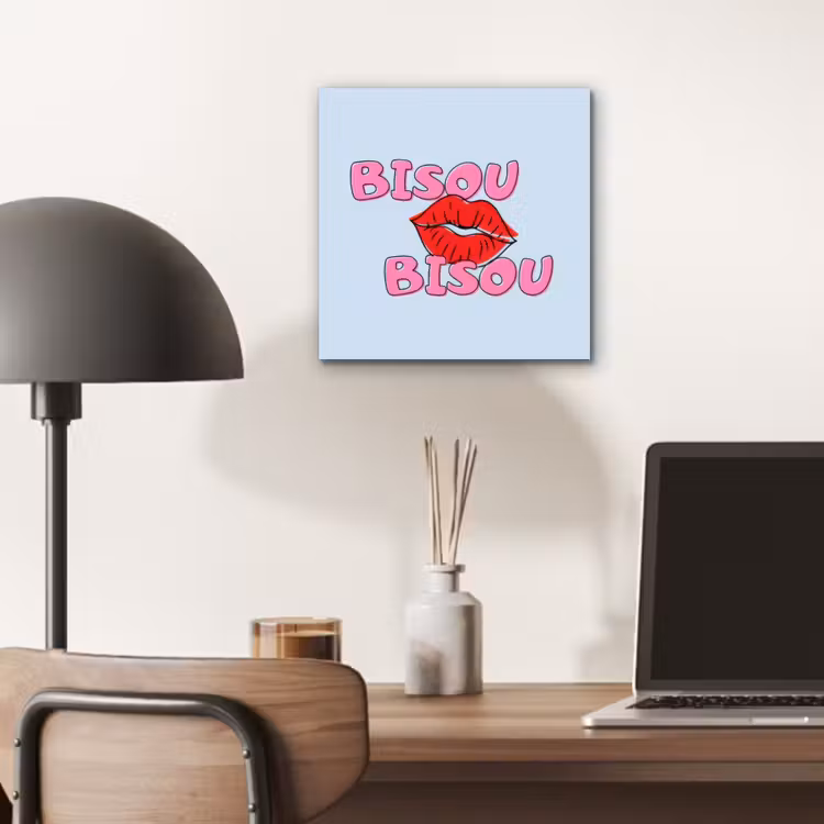 Bisou - Blauw - Roze - Lippen aluminium wit klein -sfeer5