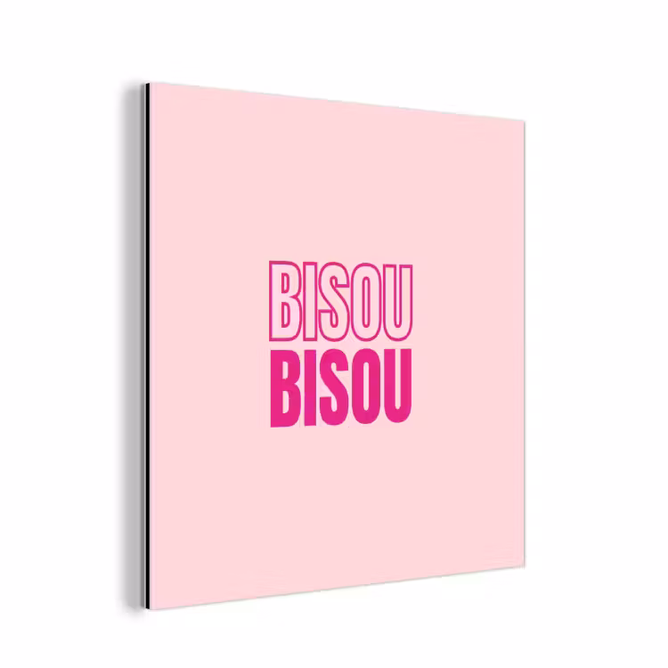 Bisou - Roze - Minimalistisch aluminium wit klein -3d