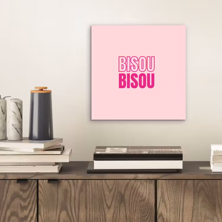 Bisou - Roze - Minimalistisch aluminium wit klein -sfeer1
