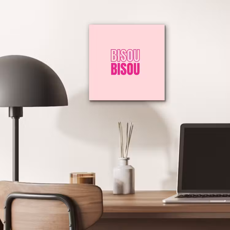 Bisou - Roze - Minimalistisch aluminium wit klein -sfeer5