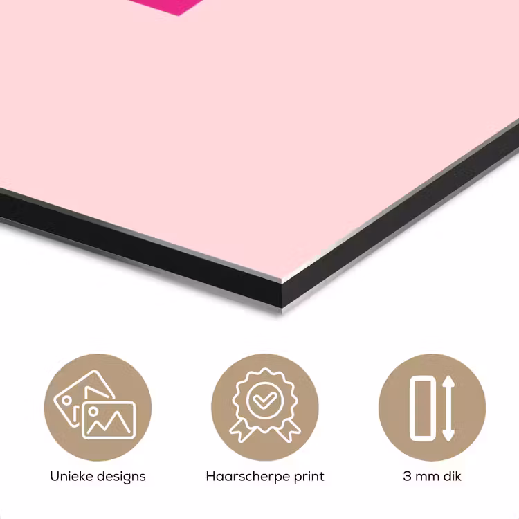 Bisou - Roze - Minimalistisch aluminium wit klein -closeup_NL