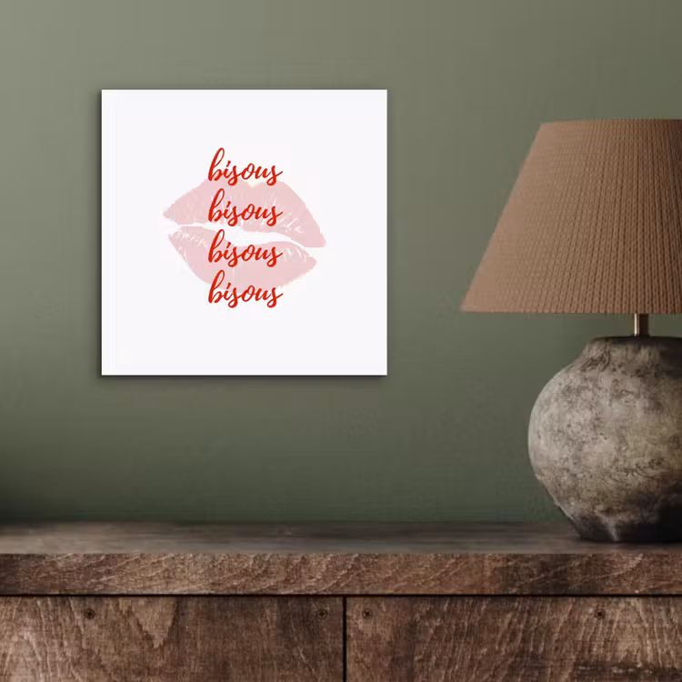 Bisous - Lip - Wit - Rood aluminium wit klein -sfeer2