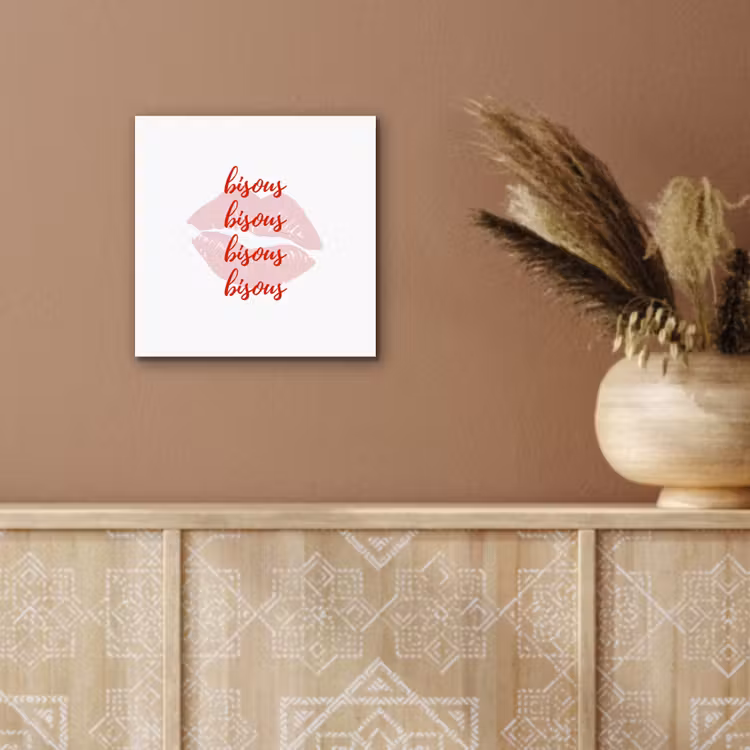 Bisous - Lip - Wit - Rood aluminium wit klein -sfeer4
