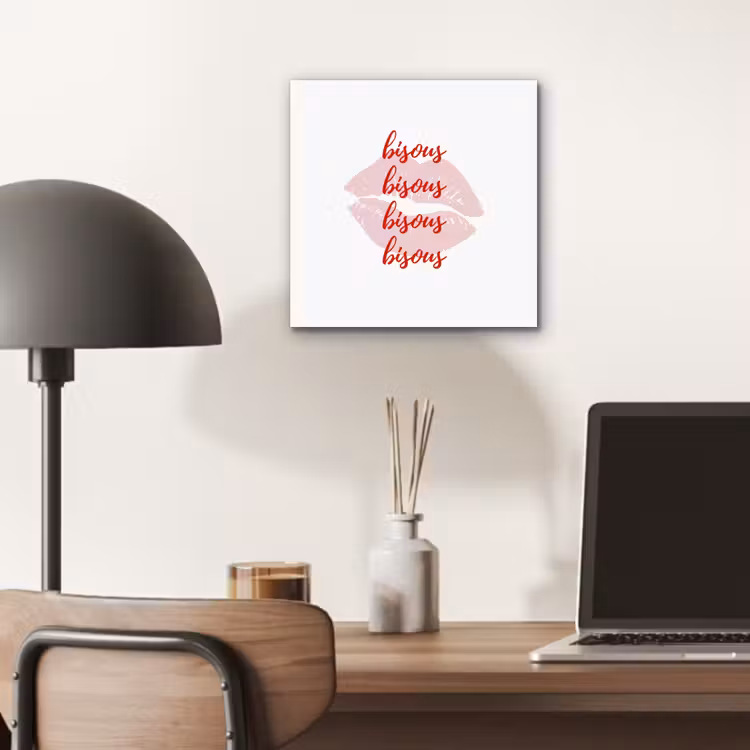 Bisous - Lip - Wit - Rood aluminium wit klein -sfeer5