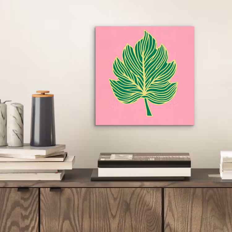 Blad - Groen - Illustratie - Minimalistisch aluminium wit klein -sfeer1