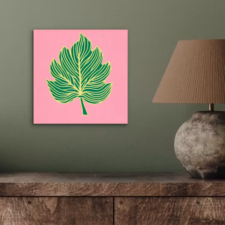 Blad - Groen - Illustratie - Minimalistisch aluminium wit klein -sfeer2