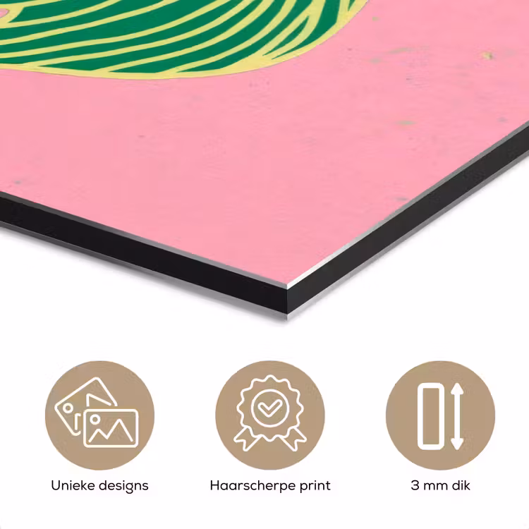 Blad - Groen - Illustratie - Minimalistisch aluminium wit klein -closeup_NL