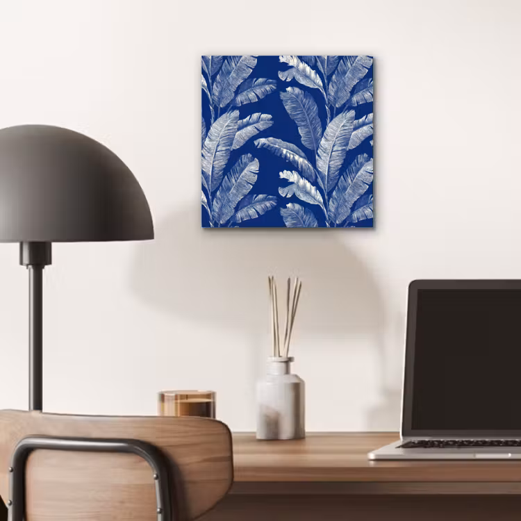 Blad - Palm - Blauw aluminium wit klein 46 -sfeer5