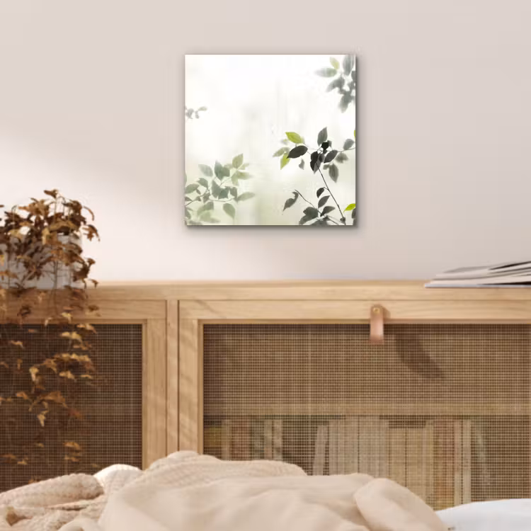 Blad - Schaduw - Natuur - Abstract - Groen aluminium wit klein -sfeer3