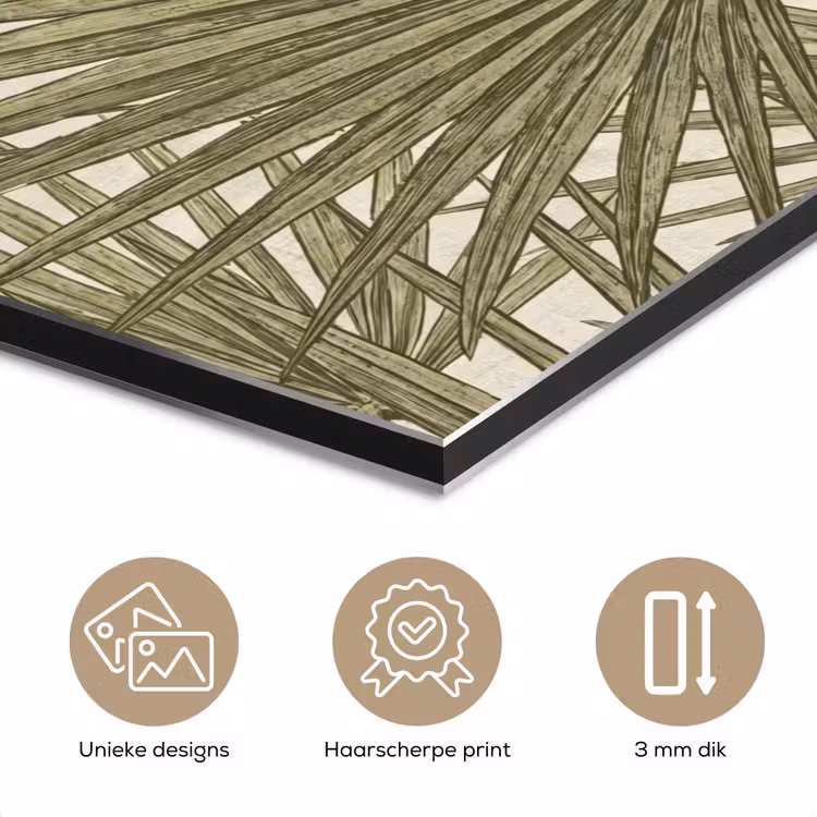 Blad - Tropisch - Patroon - Natuur - Groen aluminium wit klein -closeup_NL