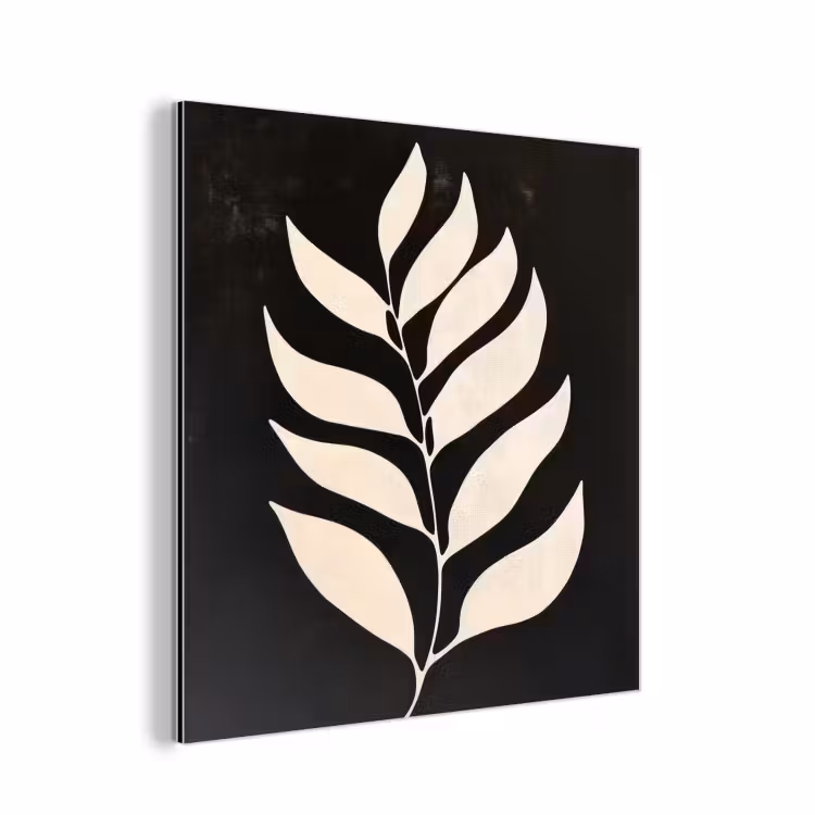 Blad - Wit - Minimalistisch aluminium wit klein -3d
