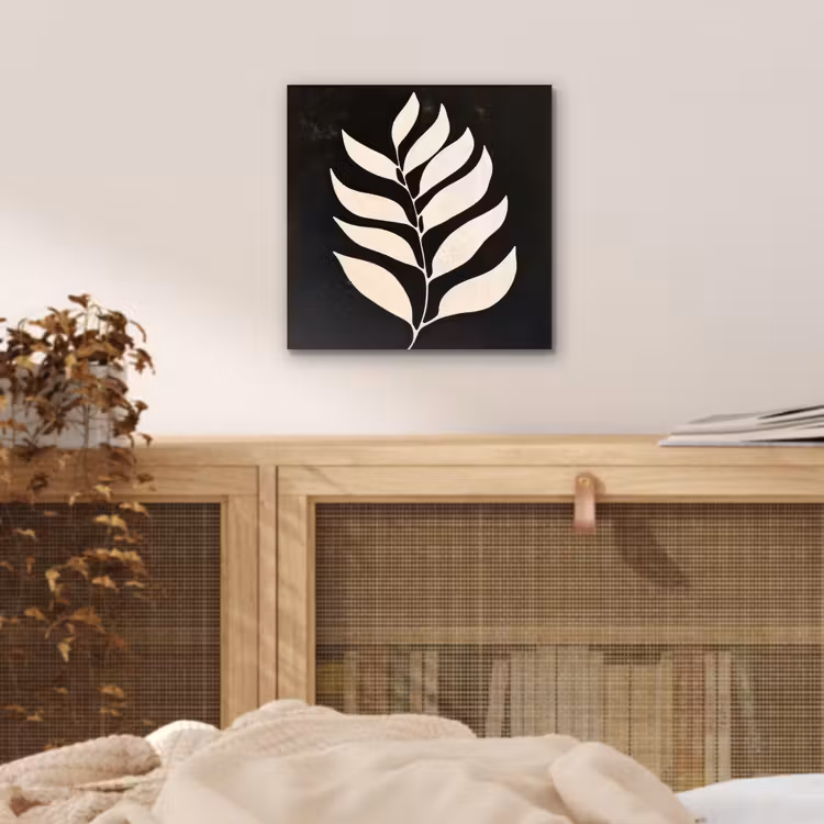 Blad - Wit - Minimalistisch aluminium wit klein -sfeer3