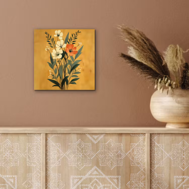 Bladeren - Boeket - Bloemen - Geel aluminium wit klein -sfeer4