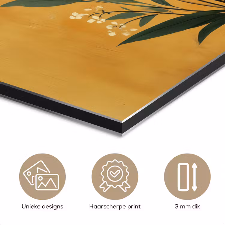 Bladeren - Boeket - Bloemen - Geel aluminium wit klein -closeup_NL