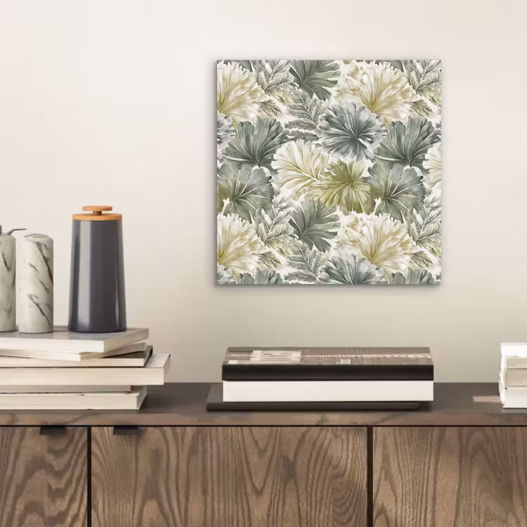 Bladeren - Botanisch - Groen aluminium wit klein 46 -sfeer1