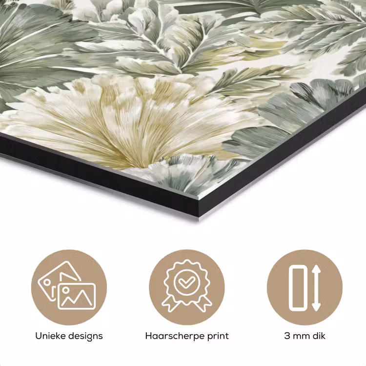 Bladeren - Botanisch - Groen aluminium wit klein 46 -closeup_NL